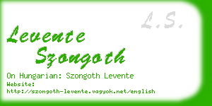 levente szongoth business card